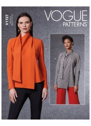 1727 VOGUE EASY FIT BIAS ASYMMETRIC BLOUSE, SCARF PATTERN 16-24 NEW
